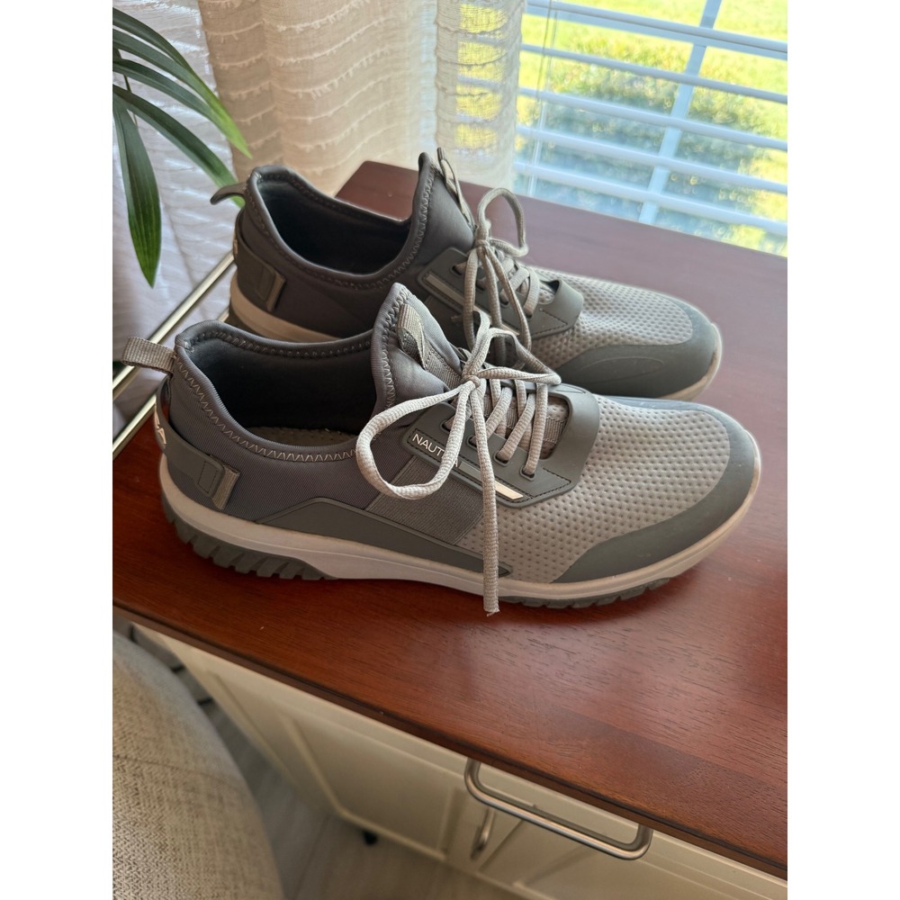 Nautica‎ Geoff Mens Grey Mesh Athletic Sneakers Shoes Size 12 Low Top Trainers